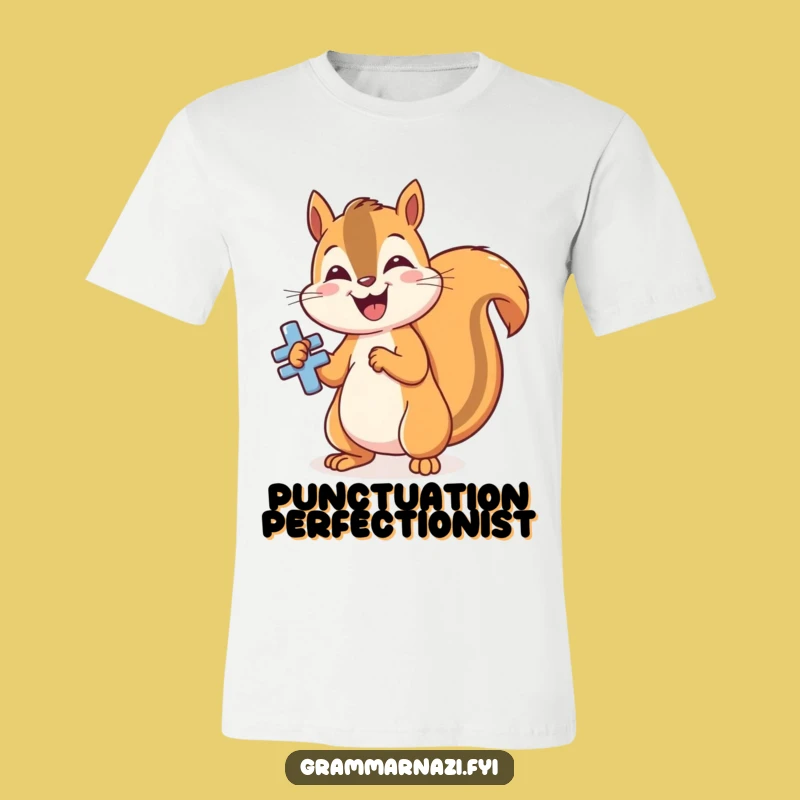 Funny Squirrel's Grammar Tee: Express Your Love for Perfect Punctuation