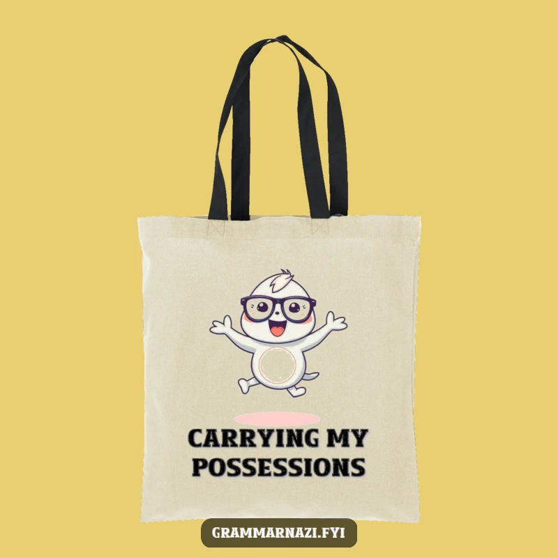 Funny Grammar Tote Bag: Apostrophe Dance Fun - Carry Your Style with Whimsical Punctuation