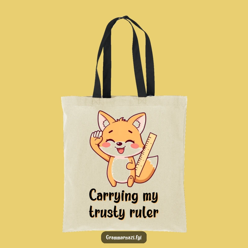 Funny Kawaii Fox Salute Tote Bag, Enthusiastic Accessory Gift