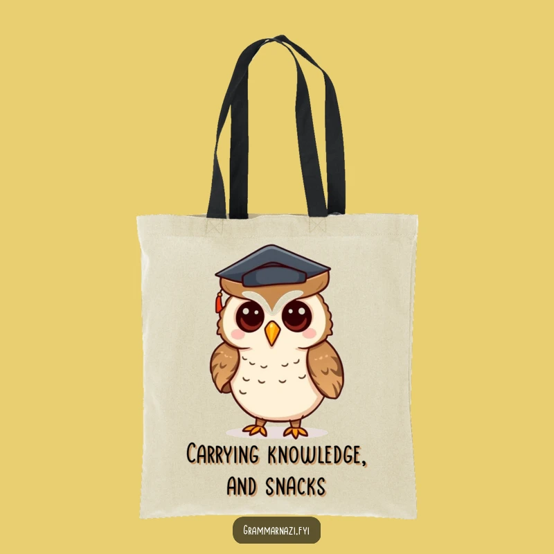 Funny Owl Punctuation Tote Bag - Carry Your Books & Smarts - Great Gift